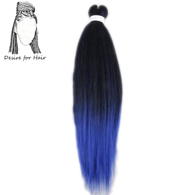 T1B/синий Desire for hair 10 упаковок 26 дюймов 90 г Синтетические Яки прямые предварительно растянутые плетеные волосы легко косички для коробок косички скрученные волосы - Цвет: T1B/синий