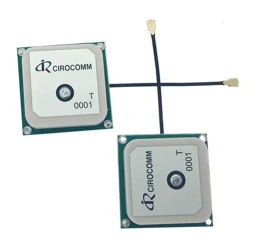 Внутренняя керамическая навигационная антенна CIROCOMM T0001 GPS/BD 30dbi active 1568 МГц 28*28*8 5 мм