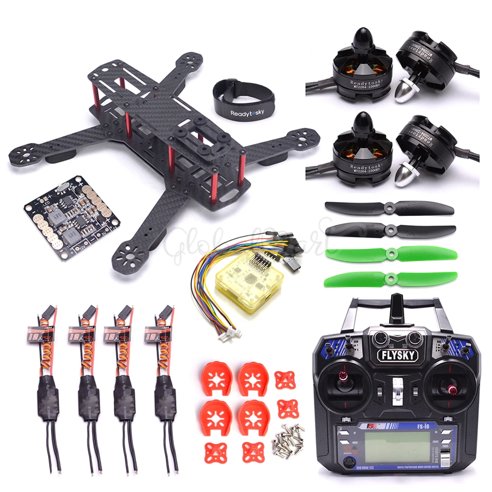 QAV250 250 мм 250 Квадрокоптер рамка CC3D контроллер EVO 2204 2300kv мотор 12A Simonk ESC Flysky I6 FS-i6 для RC FPV гоночный Дрон