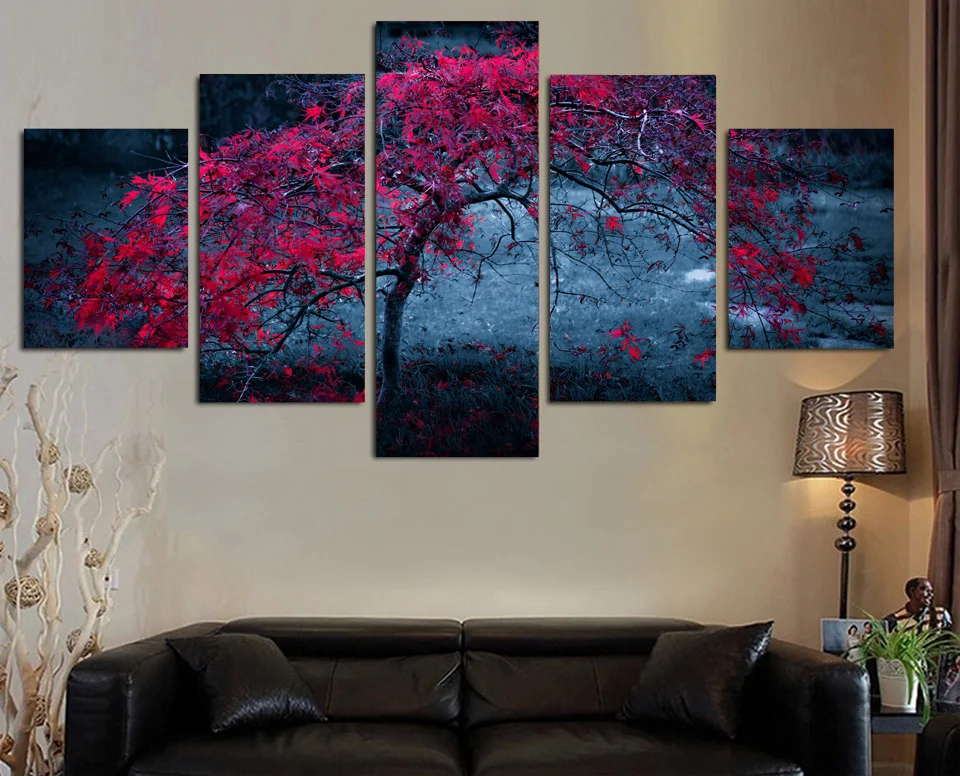 

HD Printed tree leaves purple autumn Painting Canvas Print room decor print poster picture canvas Free shipping/ny-4924