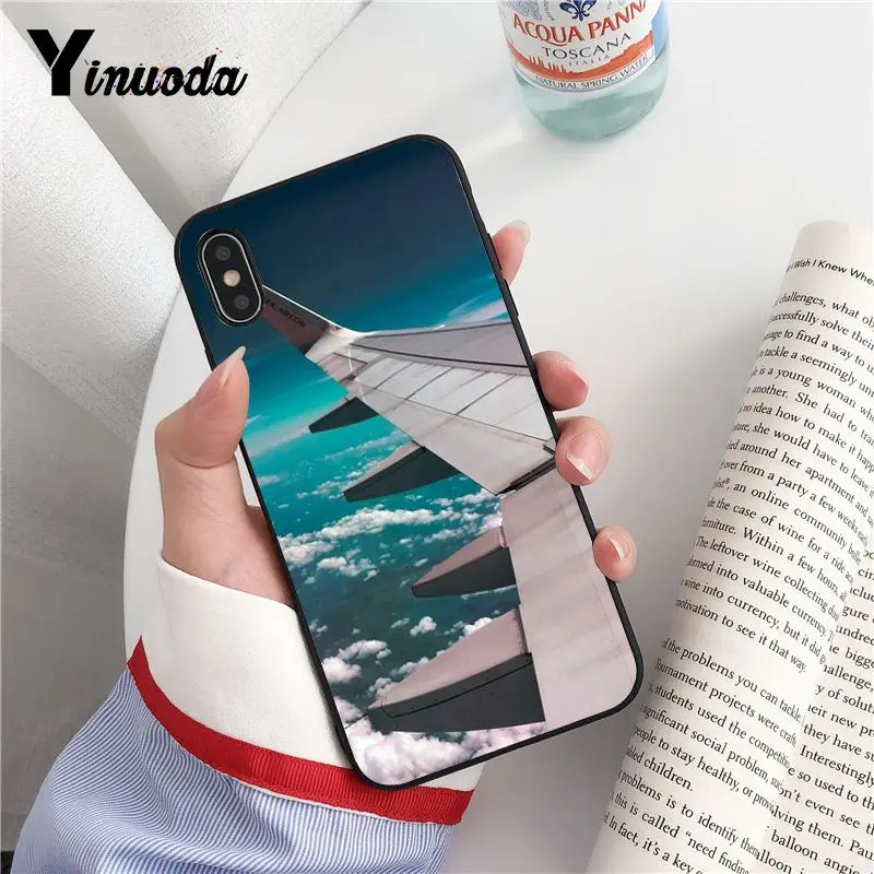 Yinuoda самолет взлет полета черный мягкий корпус телефона чехол для iPhone X XS MAX 6 6S 7 7plus 8 8Plus 5 5S XR Fundas Capa