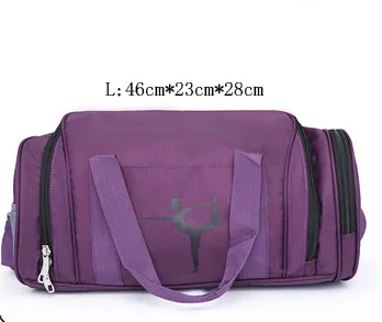 purple L Женская балетная танцевальная сумка для взрослых, балетная гимнастическая спортивная сумка для занятий йогой, Танцевальная сумка для девочек, сумка через плечо, вместительная сумка - Цвет: purple L