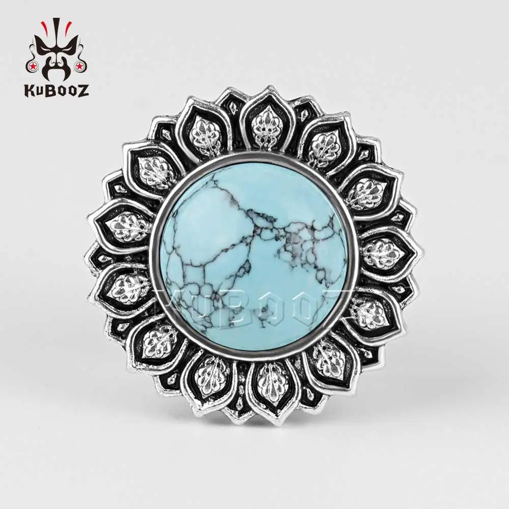 blue KUBOOZ ювелирные изделия для пирсинга из нержавеющей стали с логотипом для ушей пробки и туннели ювелирные изделия для тела смешанные размеры - Окраска металла: blue