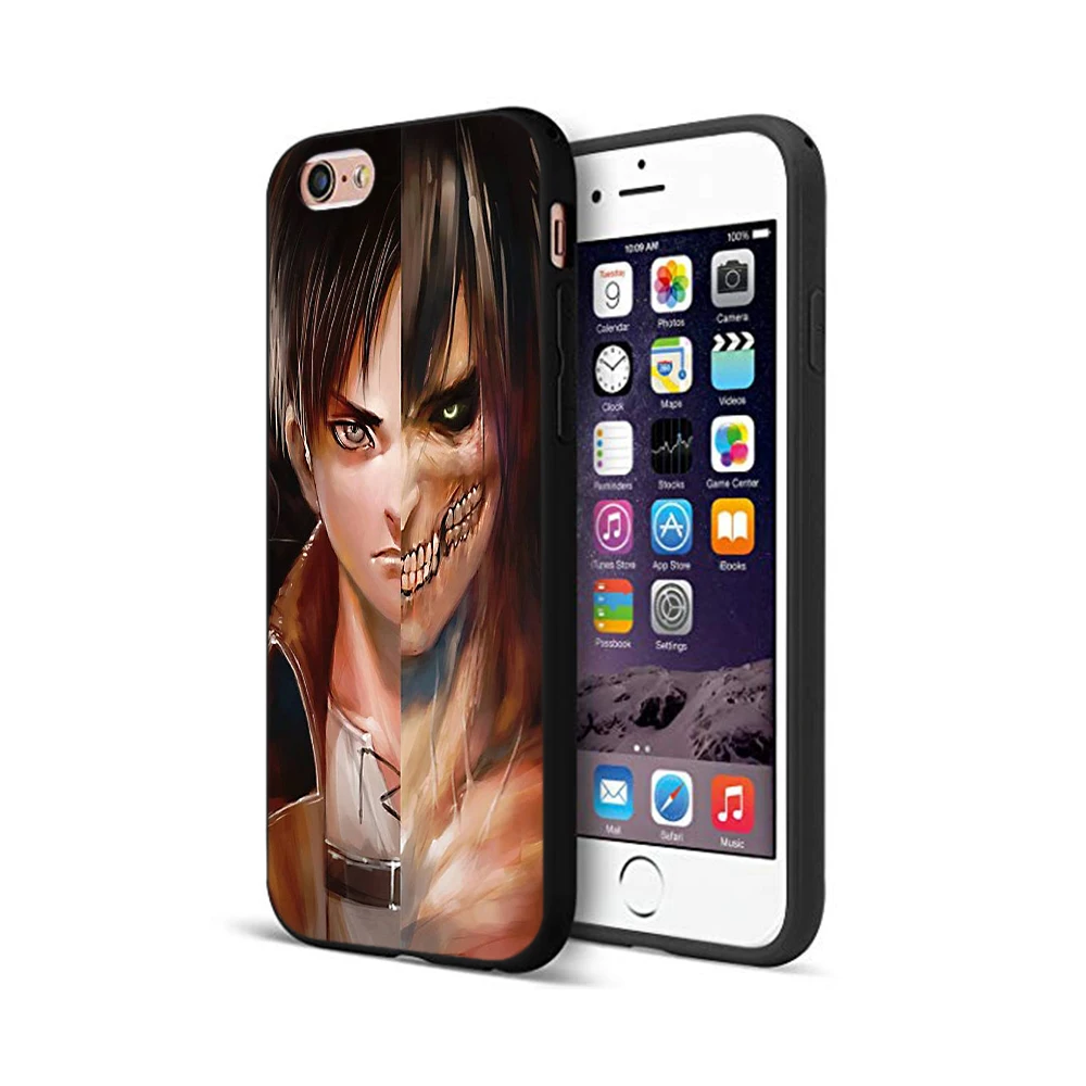Черный чехол из ТПУ для iphone 5 5s se 6 6s 7 8 plus x 10 силиконовый XR XS 11 pro MAX с аниме Japa attack on