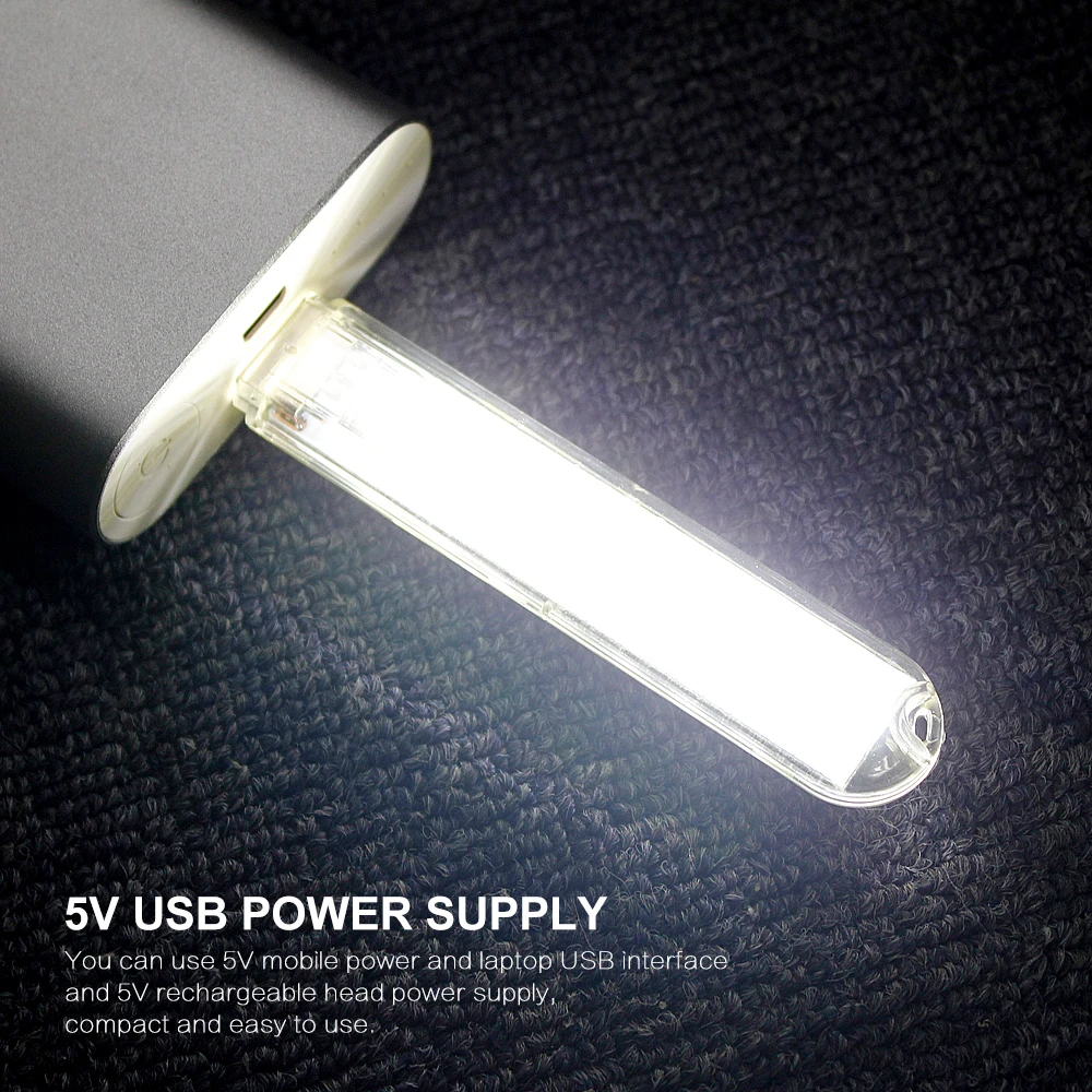 Новинка миниатюрный USB-светильник для чтения с 3 светодиодами и 8 ночной