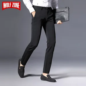 Классические повседневные брюки на молнии, мужские деловые брюки на весну и осень 2020