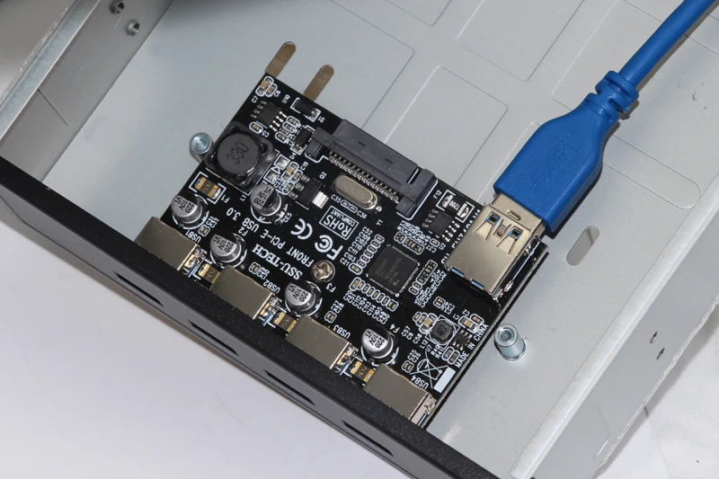USB 3.0PCI-E 1x карта 4 порта 5 25 &quotFloppy Bay Передняя панель USB3.0 концентратор сплиттер