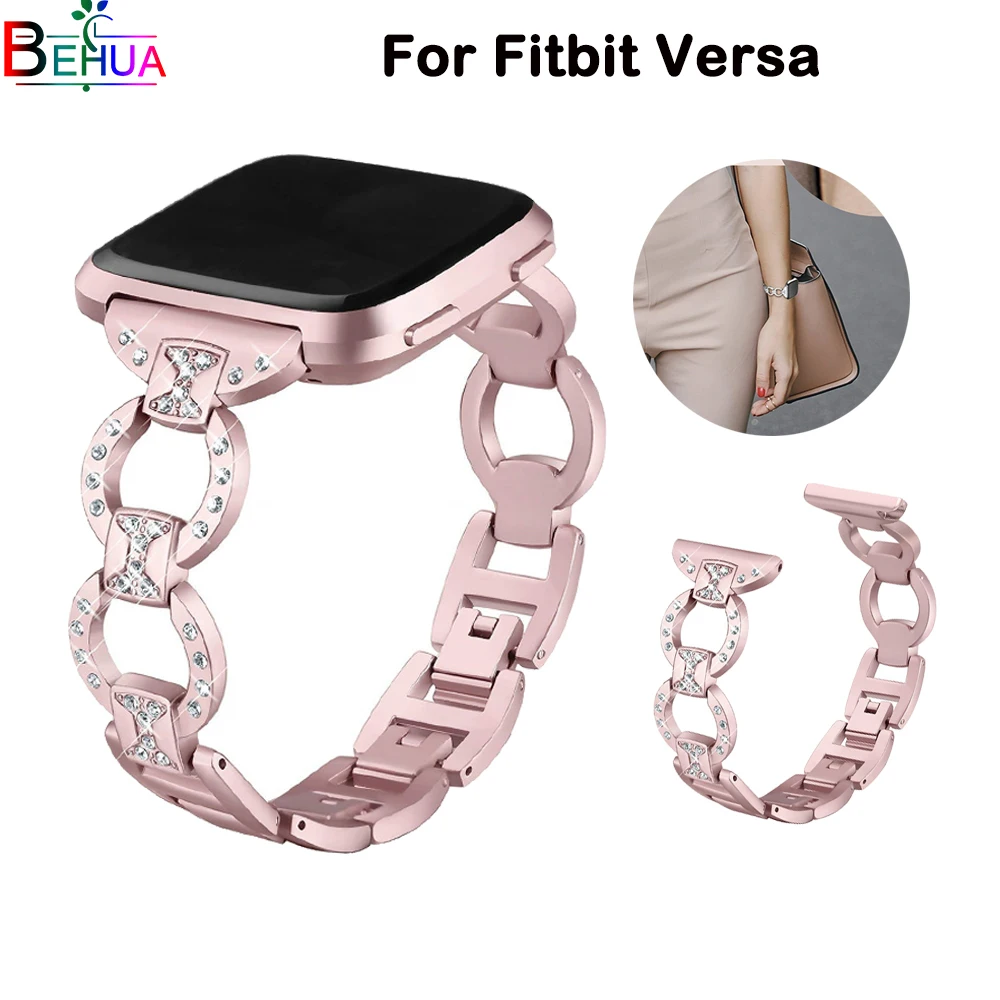 Умный женский ремешок для часов из нержавеющей стали Fitbit Versa сменный спортивный