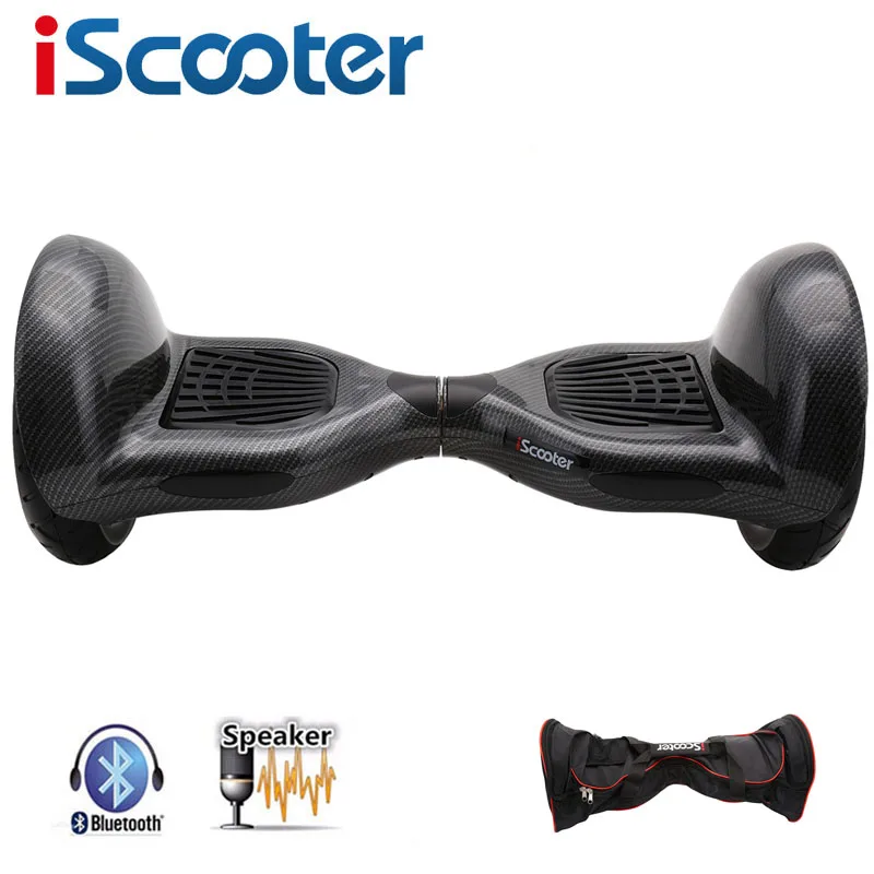 Carbon n bag IScooter Ховерборд 10 дюймов Bluetooth 2 колеса электрический скутер два умных колеса гироскоп 10 ''Скейтборд Доска с пультом дистанционного управления - Цвет: Carbon n bag
