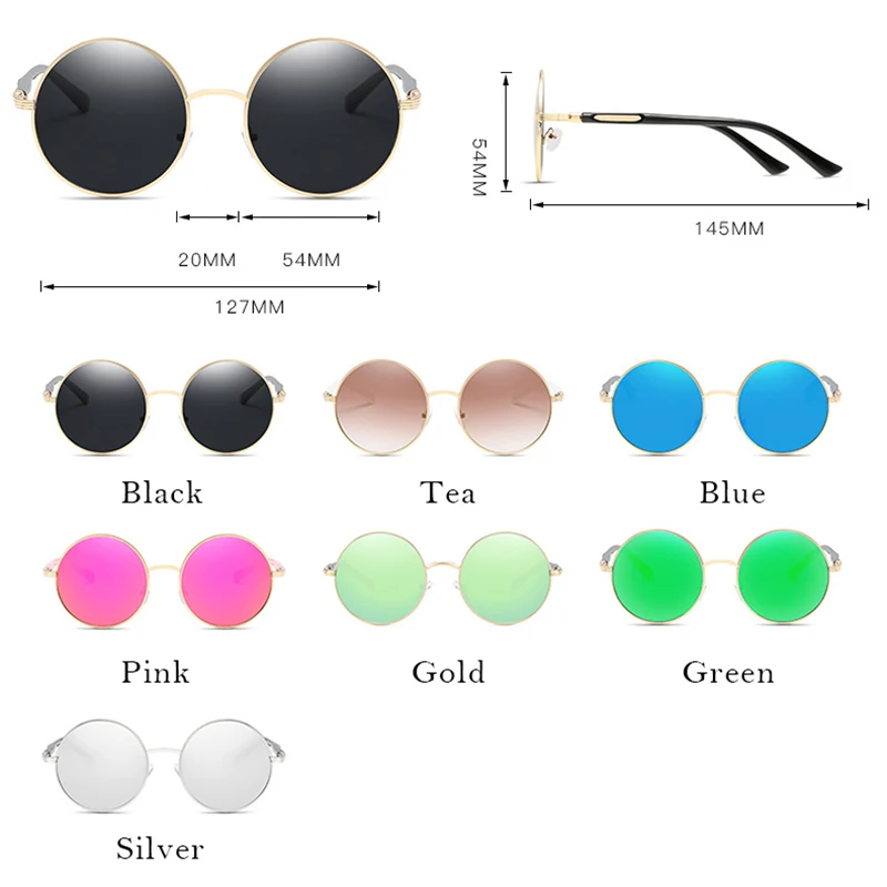 SAYLAYO Vintage Steampunk Sunglasses Round Retro Metal Steam Punk For Women Men Coating Sun Glasses Oculos De Sol Feminino | Аксессуары