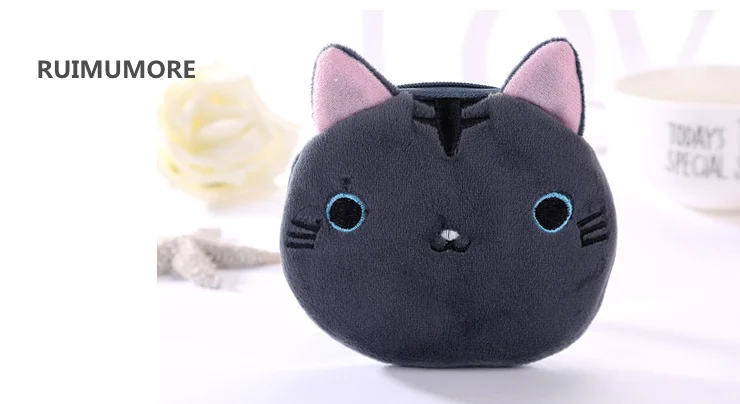 1 шт. случайный цвет кошка плюшевая сумка кошелек игрушка подарок брелок с котом