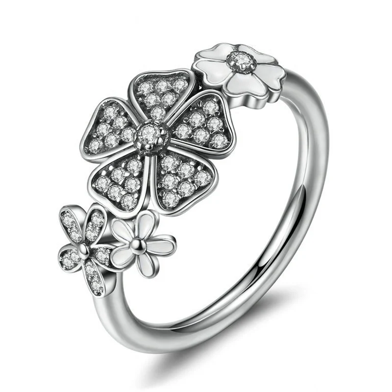 Модное свадебное кольцо с кристаллами для женщин бесконечность Любовь цветок - Фото №1