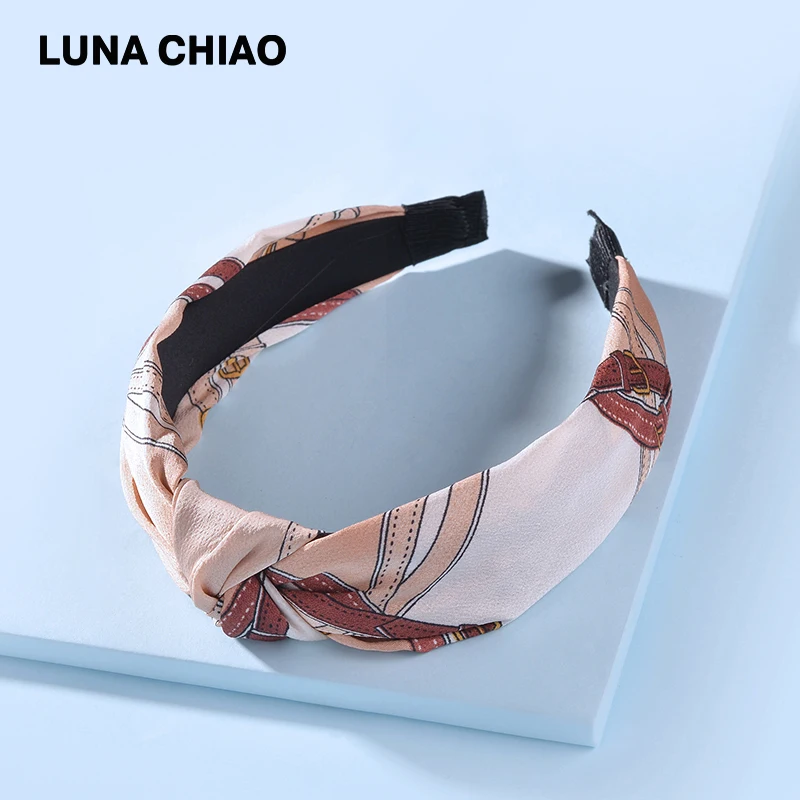 LUNA CHIAO, женские модные аксессуары для волос, ткань, дикие цветы, печатные повязки для волос, тропический стиль, повязки с узлом для женщин