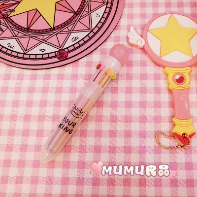 pink 10 видов цветов Принцесса Корона шариковая ручка мультфильм Kawaii шариковые ручки набор школьные творческие школьные офисные принадлежности канцелярские принадлежности Kawaii - Цвет: pink