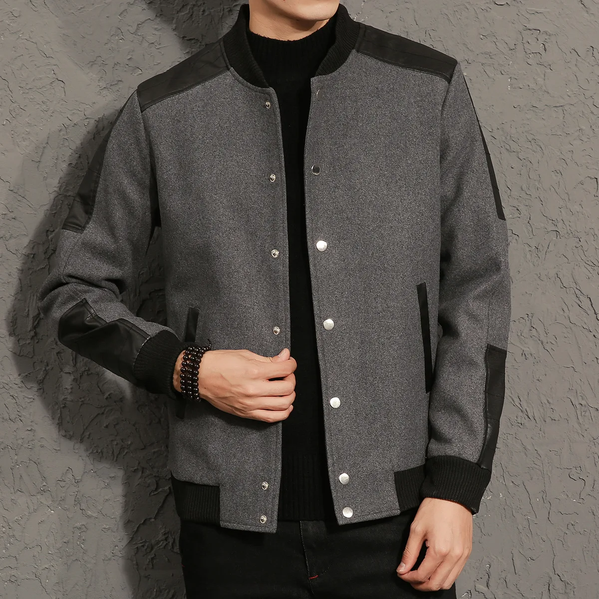 MRMT 2022 Brand Men's Woolen Jackets Men Splicing Overcoat for Male Coat Jacket Man Woollen Outer Wear Clothing | Мужская одежда
