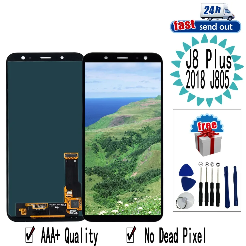 J805 ЖК дисплей для Samsung Galaxy J8 Plus 2018 + SM сенсорный экран протестированный дигитайзер