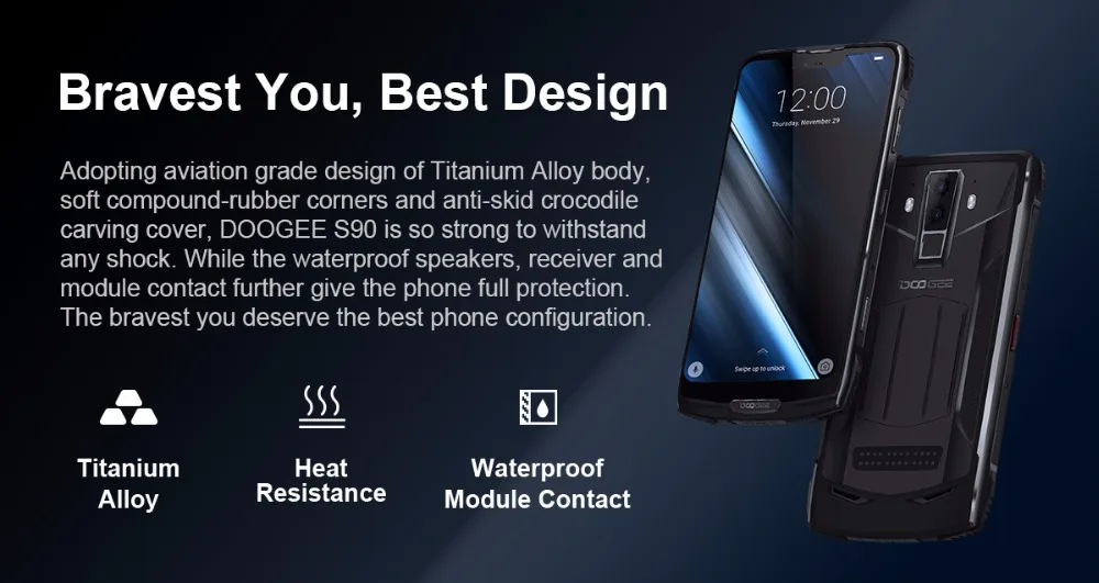 IP68/IP69K DOOGEE S90 модульный прочный мобильный телефон 6,18 дюймов дисплей 5050 мАч Helio P60 Восьмиядерный 6 ГБ 128 ГБ Android 8,1 16,0 M Cam