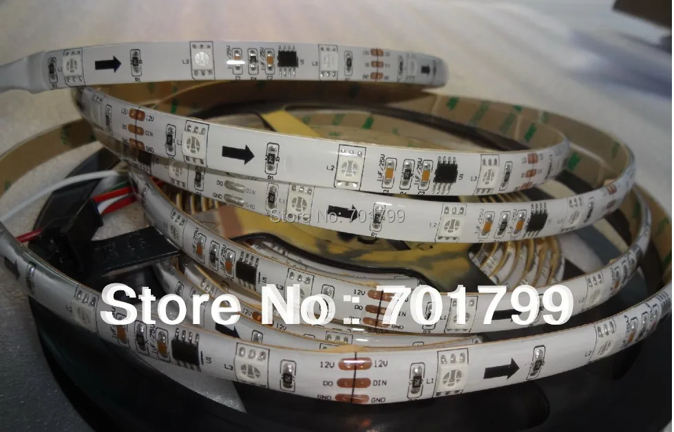 5 м 12 в постоянного тока 30 светодиодов/м 10 шт. ws2811 ic/метр (10 пикселей) светодиодная