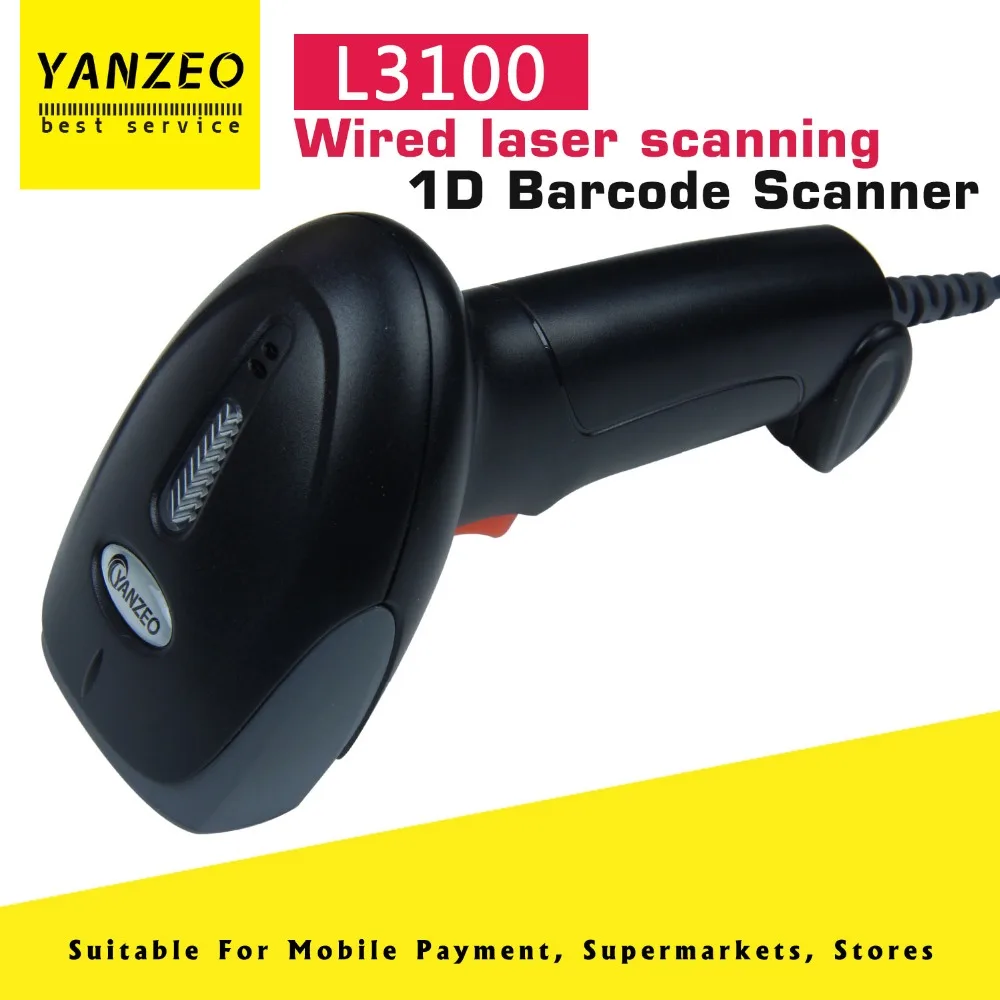 Ручной USB сканер штрих-кода Yanzeo L3100 портативный Проводной 1D лазерный штрих-кодов