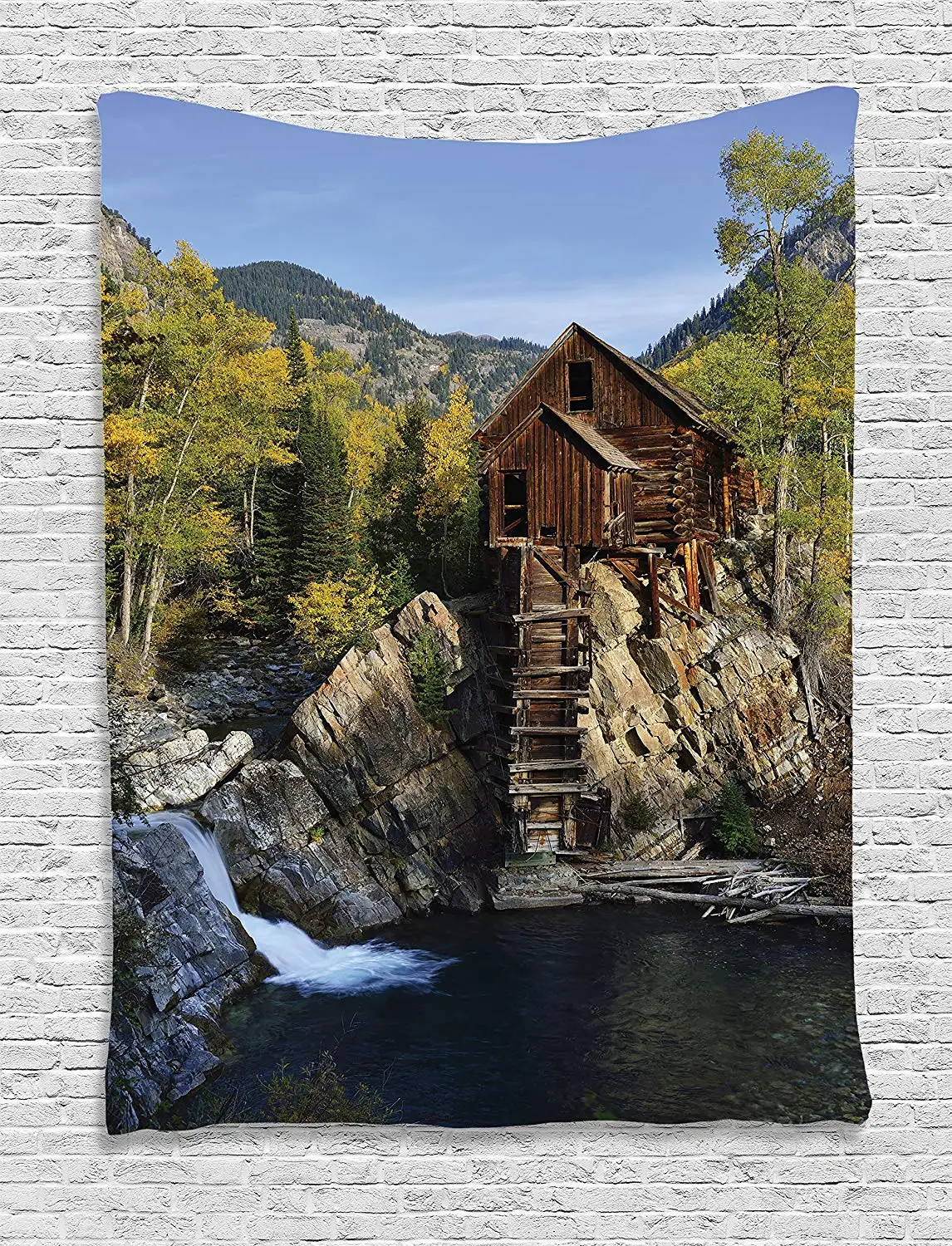 Декор для домика на озере укромная деревянная кабина в лесу река водопад лес