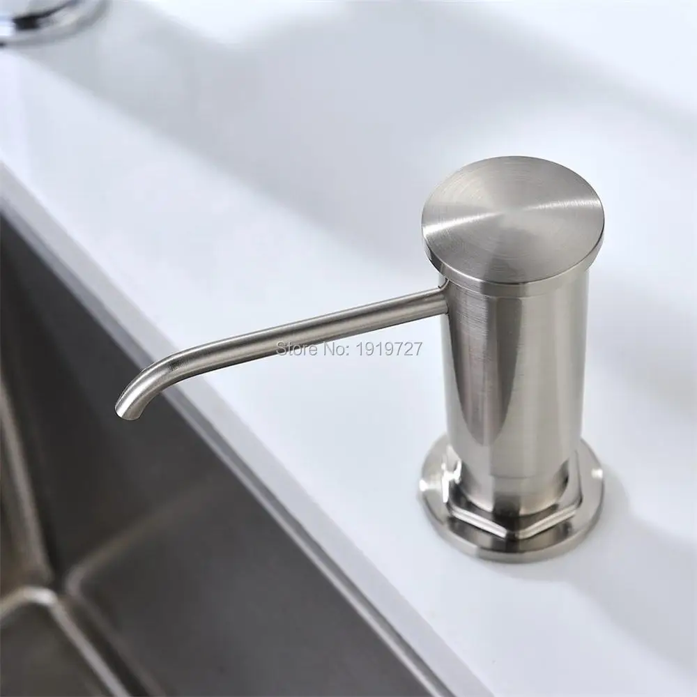 

Wholesale High-Capacity 320ML ABS Bottle Bathroom Kitchen Pump Liquid Lotion Countertop Sink Soap Dispenser In Brushed Nickel