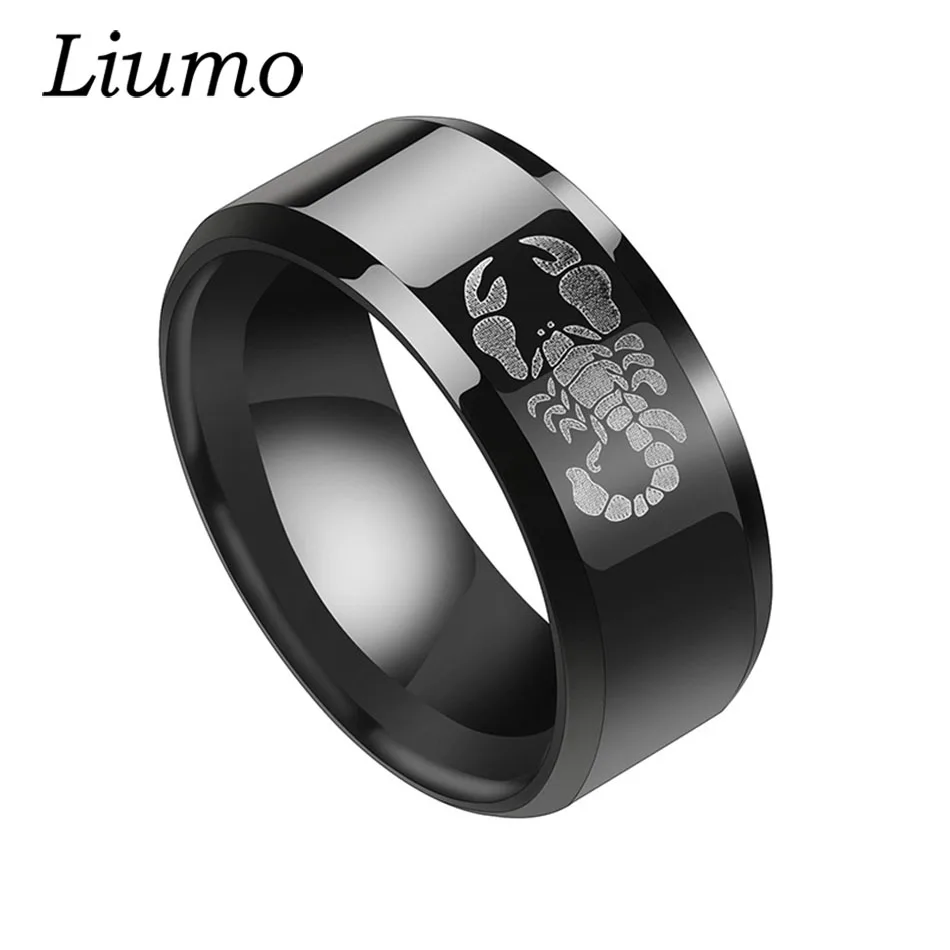 Liumo Trendy Simple Black Punk Style Scorpion Men Stainless Steel Statement Biker Ring Lr709 | Украшения и аксессуары
