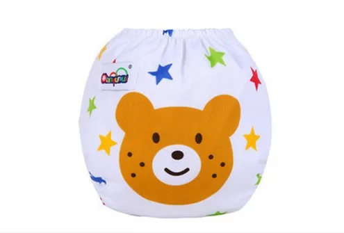 Bear 1 шт. Многоразовые детские подгузники для младенцев, тканевые подгузники, мягкие чехлы, детские подгузники, размер, регулируемые тренировочные штаны, размер, регулируемый крой, узор - Цвет: Bear