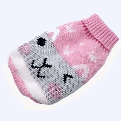pink rabbit Дизайн Красочная набивная теплая зимняя для домашней Собаки Одежда для маленьких средних собак Щенок Чихуахуа Рождественский свитер 10E - Цвет: pink rabbit