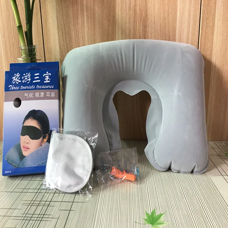 

Pvc flocking U-shaped inflatable pillow travel pillow thickening travel flight pillow neck pillow