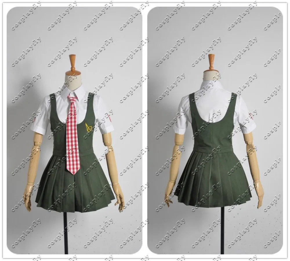 Mahiru Koizumi супер Danganronpa Косплей Костюм на заказ оливковое зеленое платье