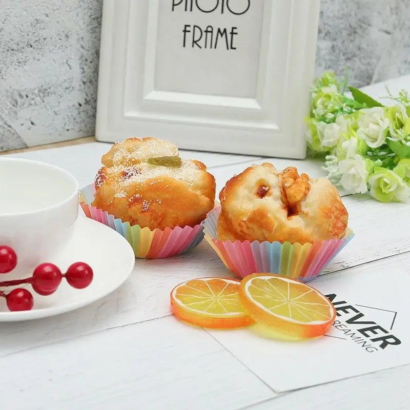 Кухонные бумажные стаканчики для выпечки 100 шт радужные кексов вечерние поддоны