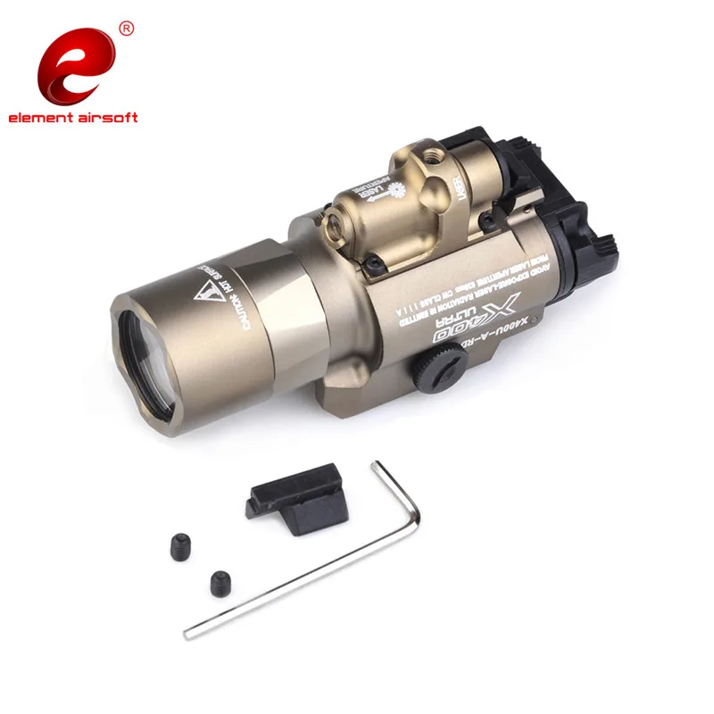 Element Airsoft Surefir X400U пистолетный светильник тактический флэш Красный Лазерный
