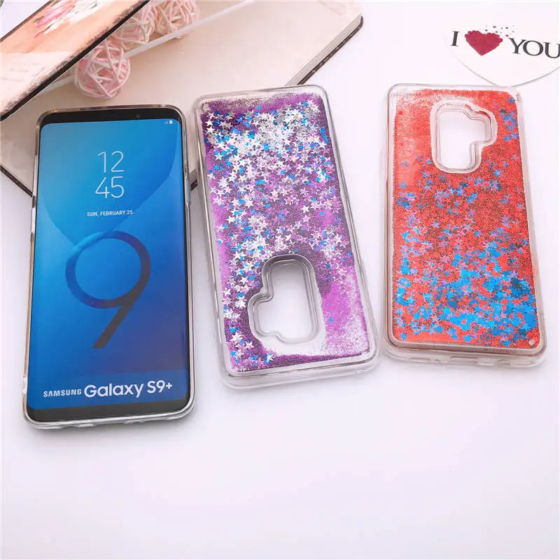 For Samsung Galaxy S9 Protector Bling Glitter Dynamic Liquid Quicksand Phone Case Plus S9+ Soft TPU Covers | Мобильные телефоны и