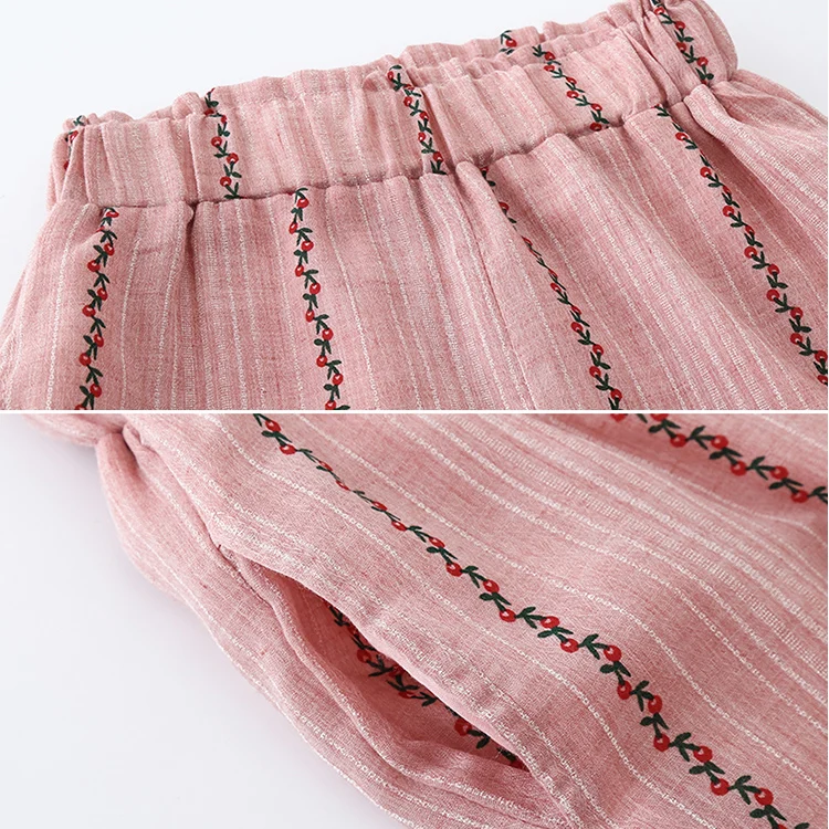 Летние топы без рукавов для девочек и укороченные брюки комплект повседневной