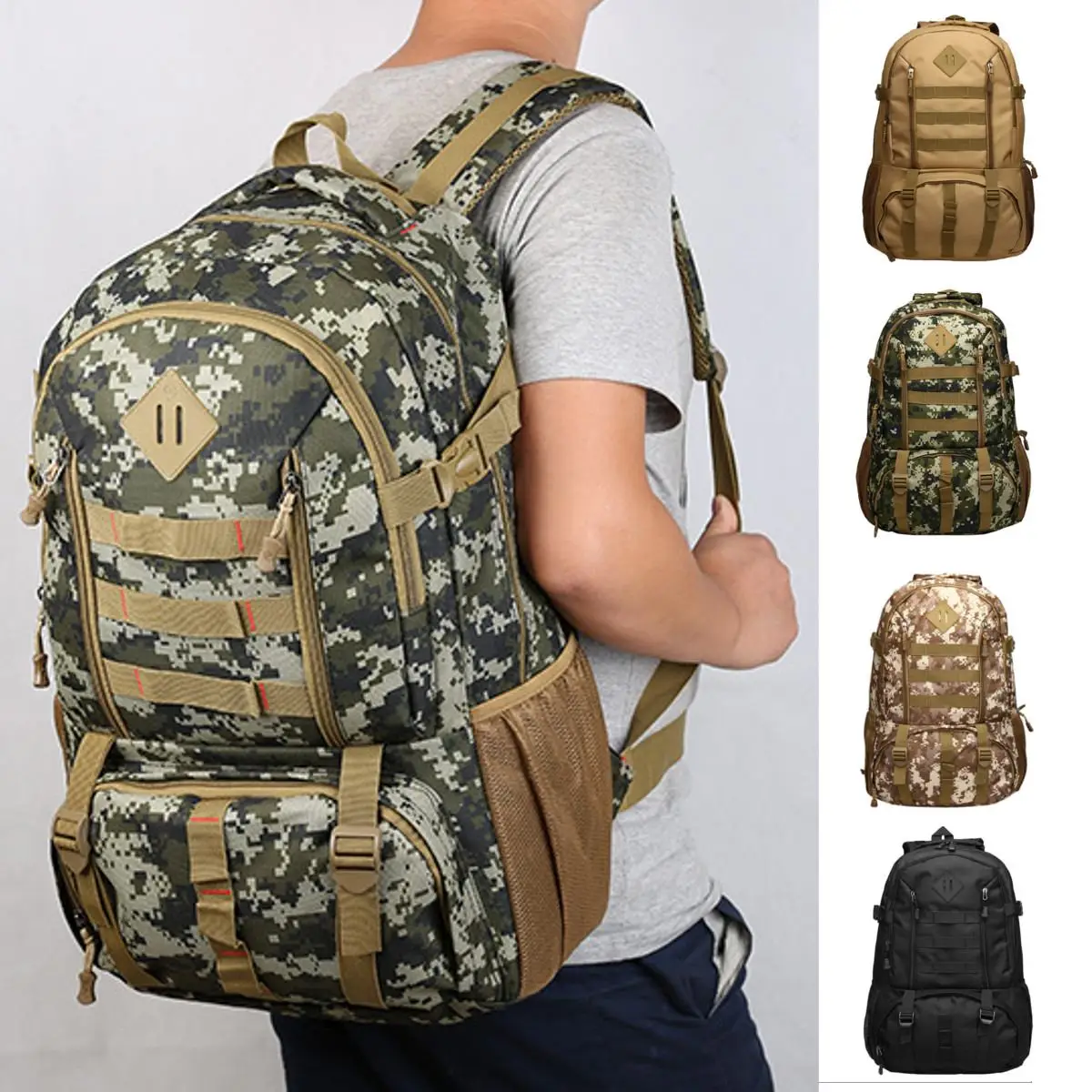 Большой 50л нейлоновый Открытый военный альпинистский Рюкзак Molle спортивный походный рюкзак для кемпинга рюкзак для путешествий альпинизма