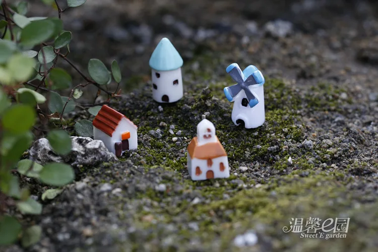 4 шт./лот мельница для творчества искусство дома замок мох микро ландшафтное