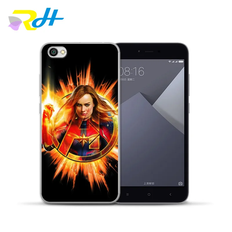 Силиконовый мягкий чехол для Redmi Coque Etui модные чехлы с капитаном Marvel xiaomi Note 4X 5A 6Pro 7