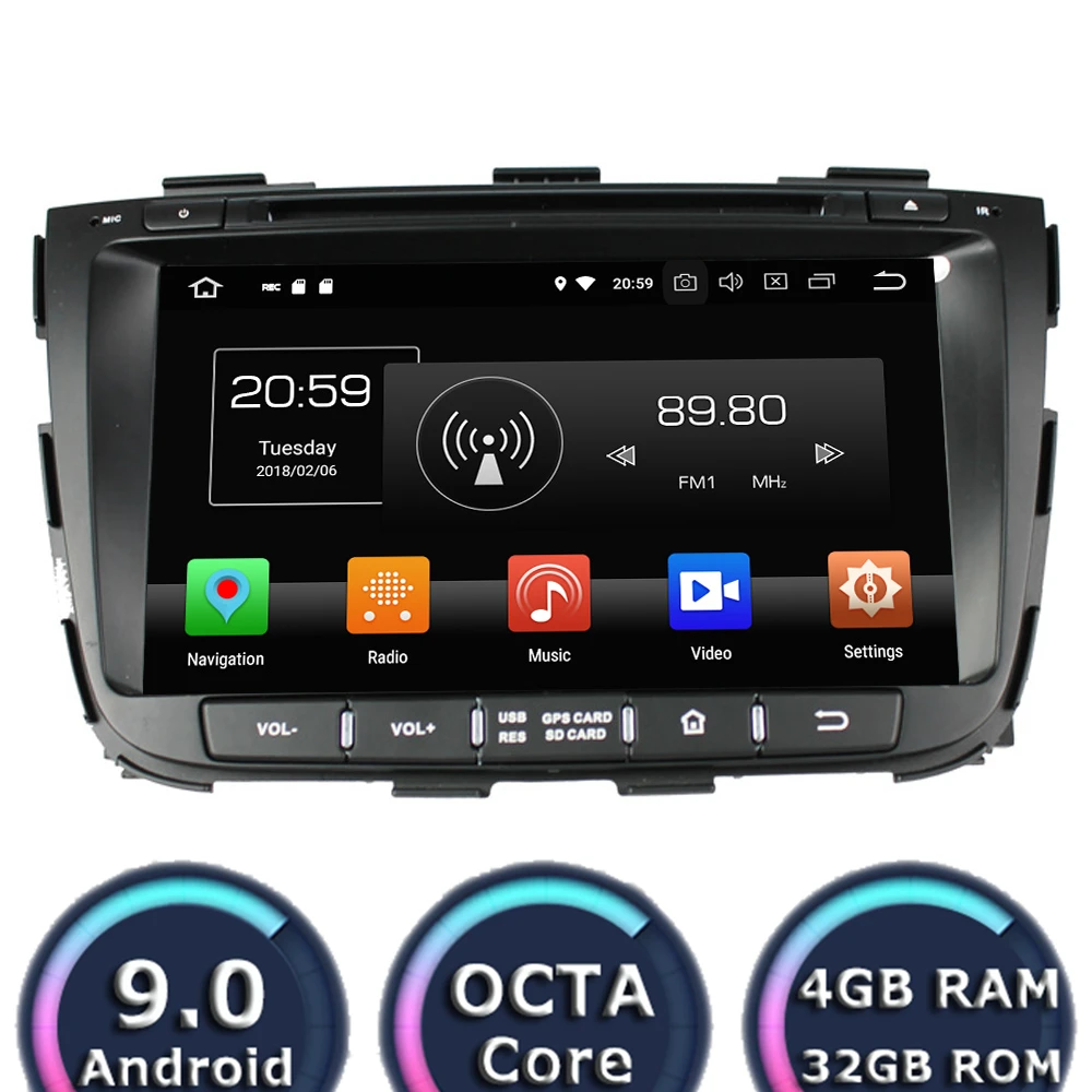 Roadlover Android 9 0 автомобильный ПК Мультимедийный DVD плеер для KIA Sorento 2013 стерео GPS