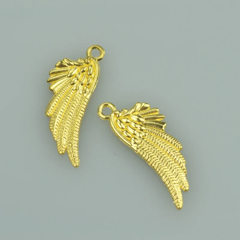 

20pcs 29*11mm gold color wing Alloy charms pendant fit necklace bracelet diy Pendants for jewelry making D410