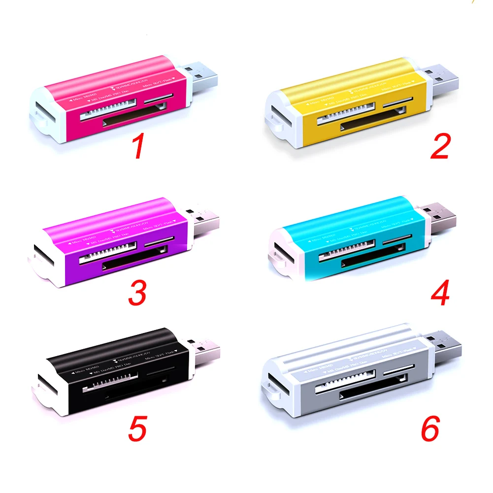 USB 2,0 Портативный Легкий Многофункциональный алюминиевый сплав/TF стабильный высокоскоростной Кардридер Все в 1 адаптер