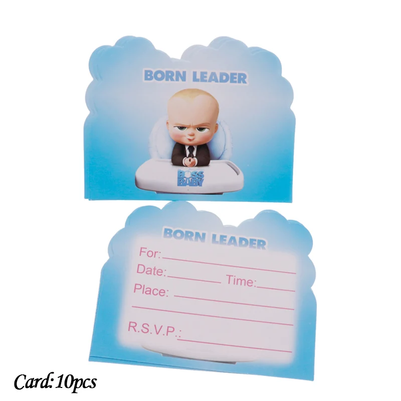 Card10pcs 10 шт. мультфильм ребенок босс Тема Свадьба с днем рождения декоративная тарелка чашка ребенок душ с днем рождения принадлежности для вечеринок - Цвет: Card10pcs