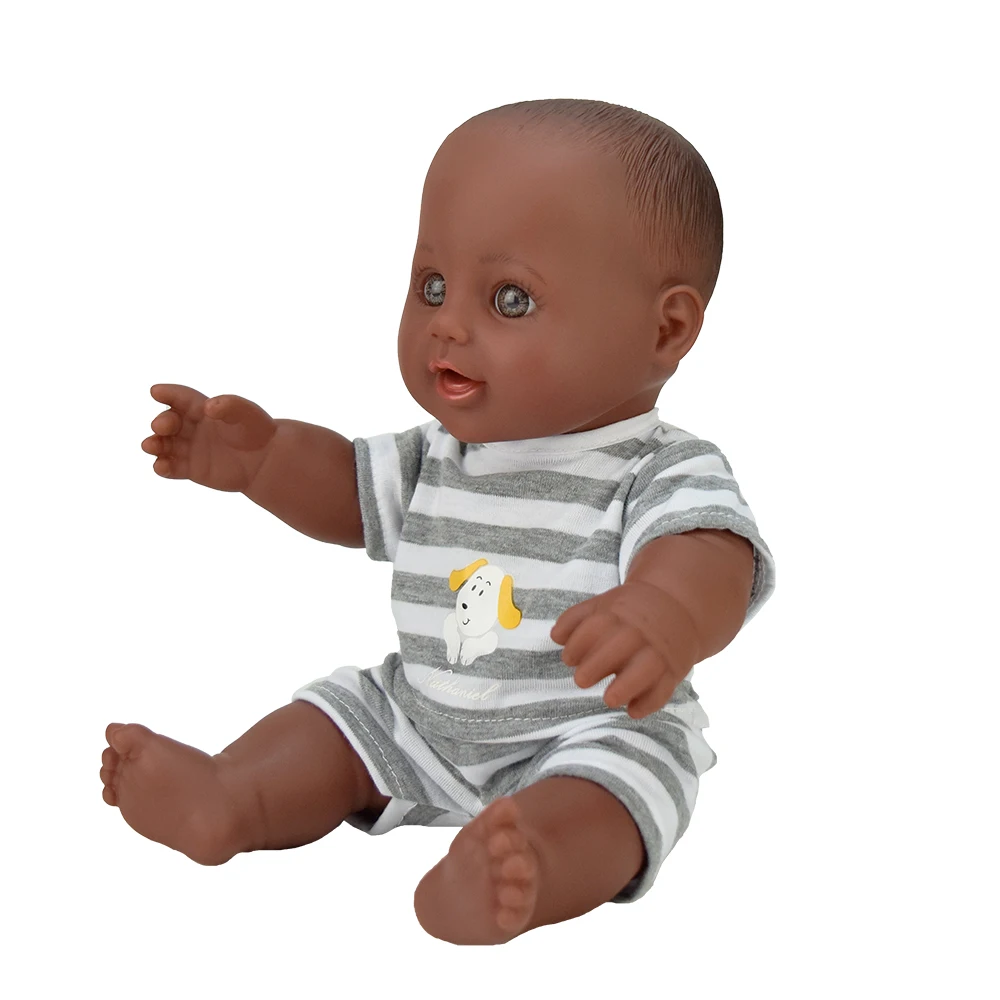 12 дюймов! Силиконовые волосы винил reborn baby новорожденный черный boneca куклы