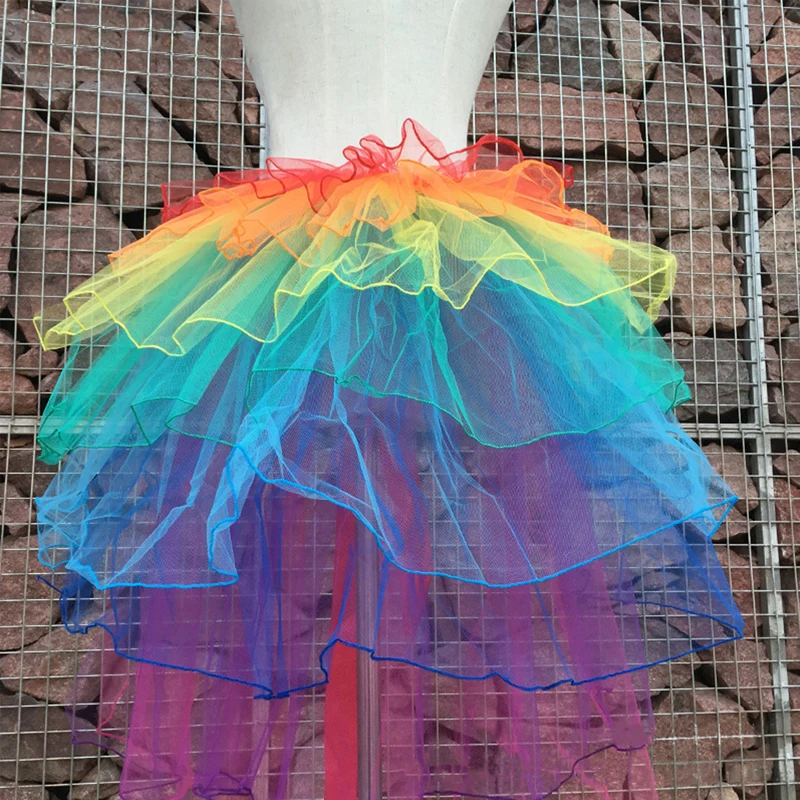 Парадный костюм с хвостом единорога Радужная короткая юбка Женский Галстук для