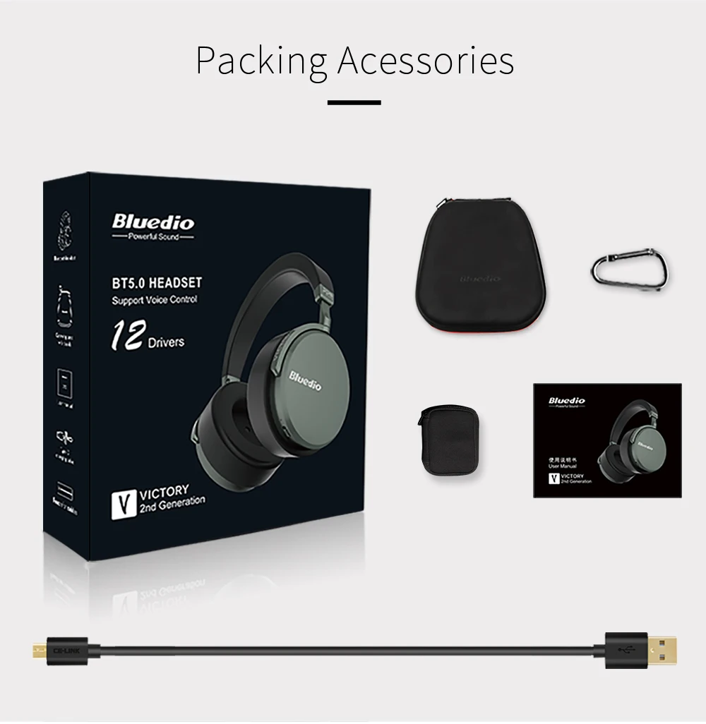 Bluedio V2 Bluetooth наушники Беспроводная гарнитура PPS12 драйверы с микрофоном