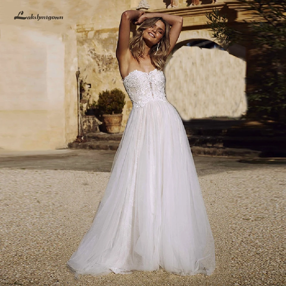 Lakshmigown простое белое свадебное платье в стиле бохо 2019 Robe de Mariee Свадебные платья
