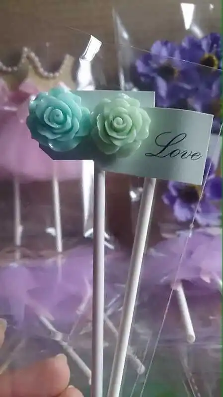 Tiffany Light Blue Rose Birthday Cake Toppers Wedding Decorations Dessert Decor Flower I DO Bridal Shower Valentine favors | Дом и сад