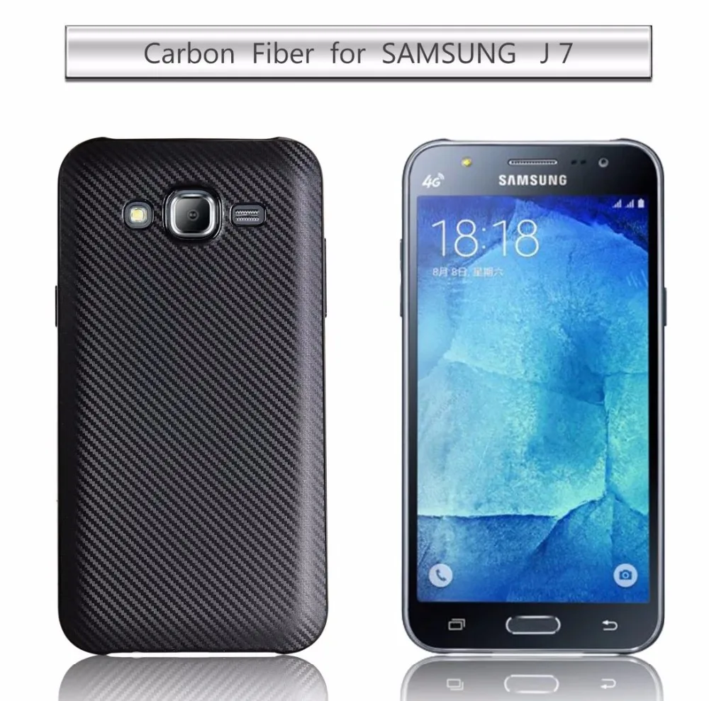 Кевлар Углеродного Волокна Задняя Крышка case Для Samsung Galaxy J7 Мягкие TPU Silicone Cover Case For