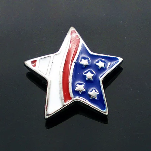 KZ3007 Мода Красота Флаг США Звезда 18 мм кнопки оснастки подходят Кнопки для