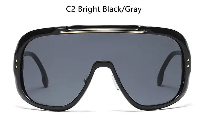 C2 bright gray Негабаритные Солнцезащитные очки женские новые дизайнерские бренды люксовые Оттенки UV400 защита Солнцезащитные очки Мужские Винтажные Солнцезащитные очки - Цвет линз: C2 bright gray