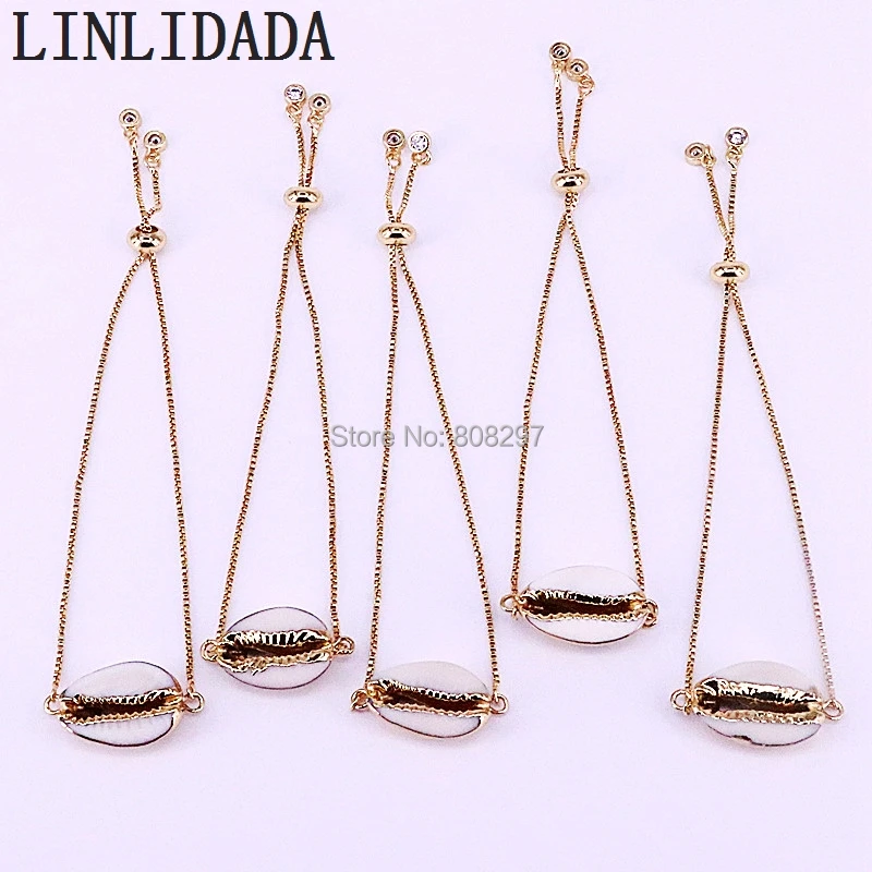 

8Pcs New Coming Beautiful Natural white Conch shell Connector bracelet for women Design Jewelry